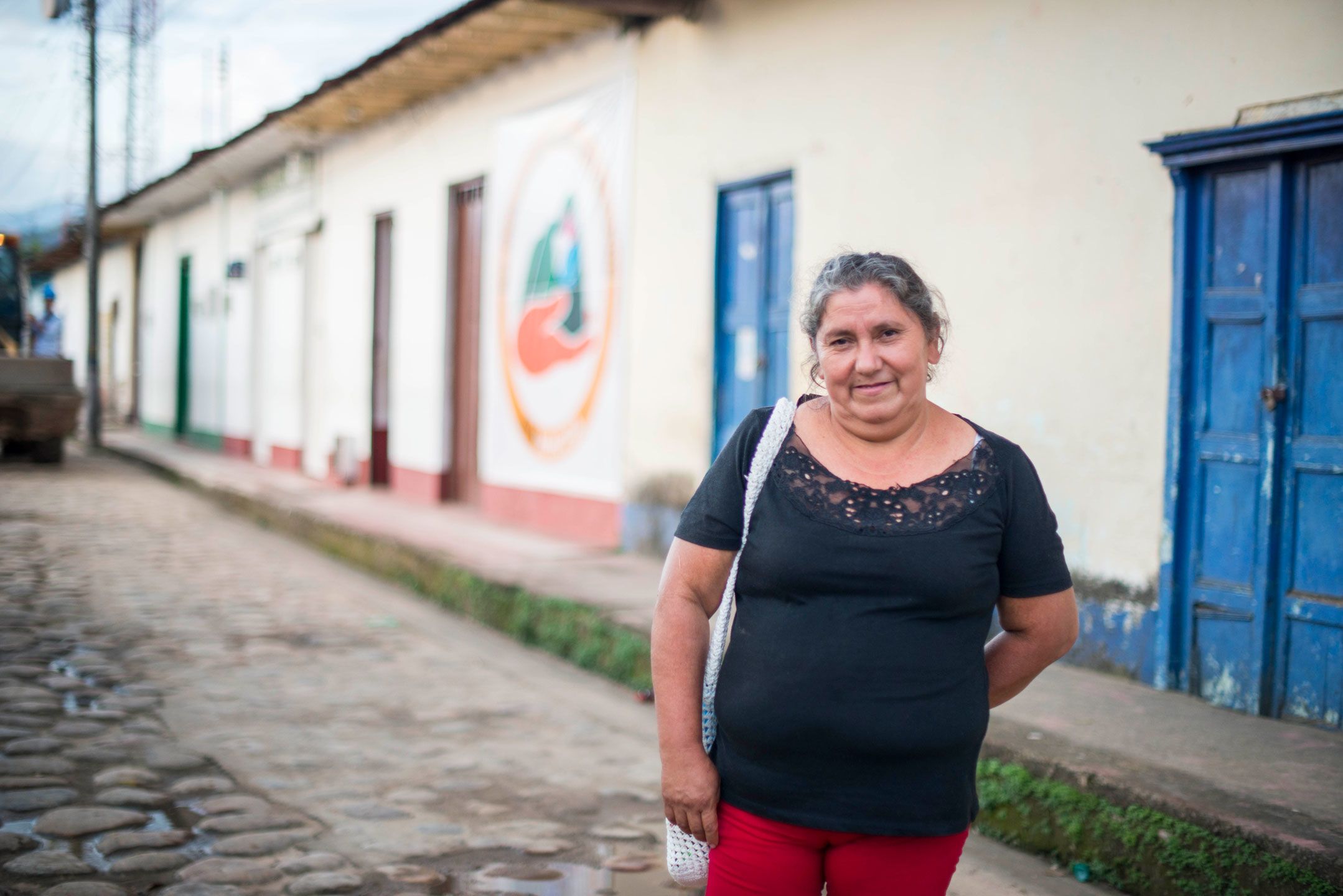 Woman standing in the street