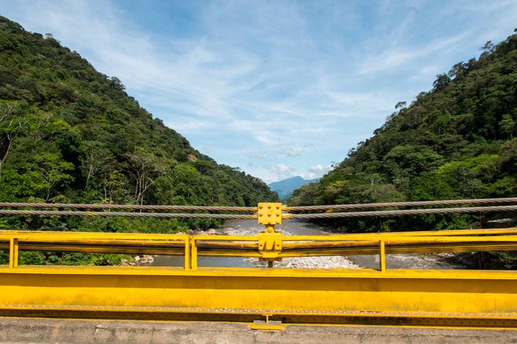 Bridge above a river in Colombia
